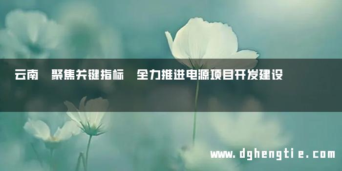 云南 聚焦关键指标 全力推进电源项目开发建设